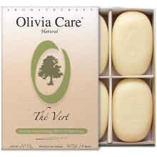Olivia Care Bath & Body Bar Green Tea Soap 4 Pack Gift Box Organic Vegan & Natural Contains Olive Oil Repairs Hydrates Moisturizes & Deep Clea