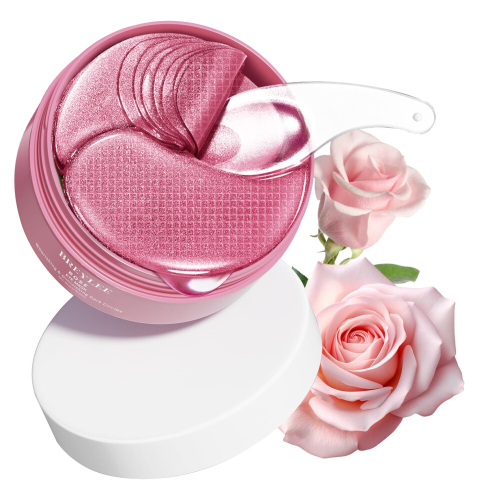 Breylee Pink/Dark Rose Eye Mask- 60 Pcs - Puffy Eyes And Circles Treatments - Look Younger And Reduce Wrinkles And Fine Lines Undereye Improve And Fi