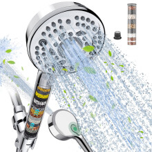 SunCleanse gefilterde douchekop met handbediende 9-straalstanden Afneembare douchekop met filters Douchekop voor hard water - gefilterd chloor Verbet