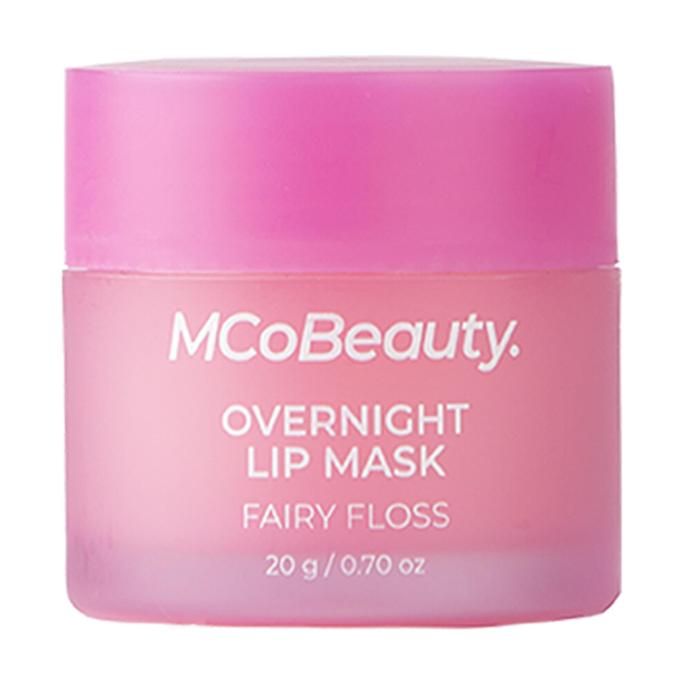 Masque de nuit pour les l  vres MCoBeauty - Baume    l  vres hydratant Fairy Floss, cosm  tique v  g  talien et sans cruaut