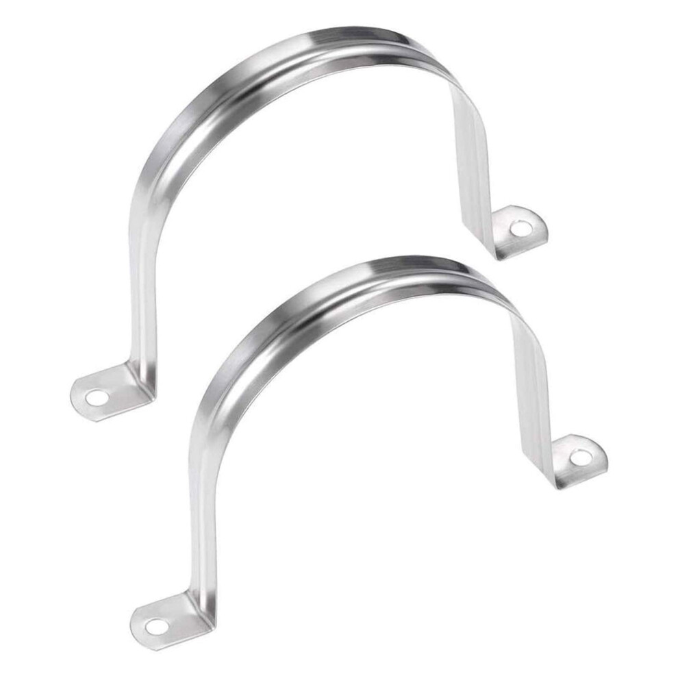 Abrazadera De Tubo R Gida De 5 Pulgadas, 2 Piezas, Correa De Acero Inoxidable De Dos Orificios, Soporte En U, Correa De Tubo Ensanchada, Kit Surt-image