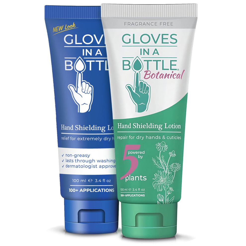 Gloves In A Bottle Shielding Lotion - Great For Dry Itchy Skin! Grease-Less And Fragrance Free! Second Skin For Hands & Body (3.4 Fl Oz (Pack Of 2) R