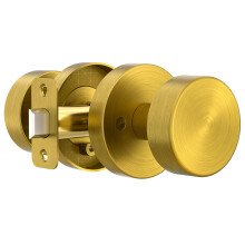 naubea Antique Brass Passage Door Knobs Interior  Old Style Round Door Knob Antique Door Handle for Hallway Pantry Closet Door Knob
