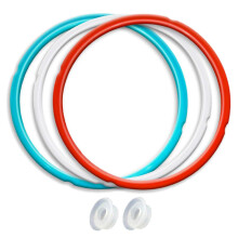 Siliconen afdichtring, 3 stuks, Hartig hemelsblauw en zoete kersrood en gewoon transparant wit Geschikt voor Duo 8 Quart Lux 8 Quart Duo Plus 8 Quart