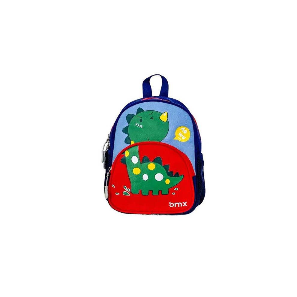 (Red) Kindergarten Cartoon Backpack Dinosaur Design Kids Backpack Dualshoulder Red