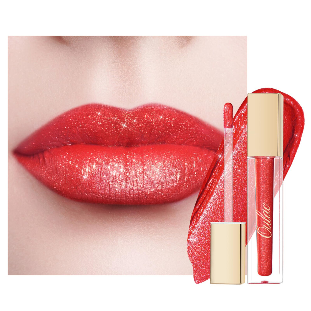 Oulac Orange,Red Red Matte Liquid Lipstick For Women Orange Red Long Lasting Lipstick Waterproof Lip Stain No Transfer Creamy High Pigmented Formula With Rose