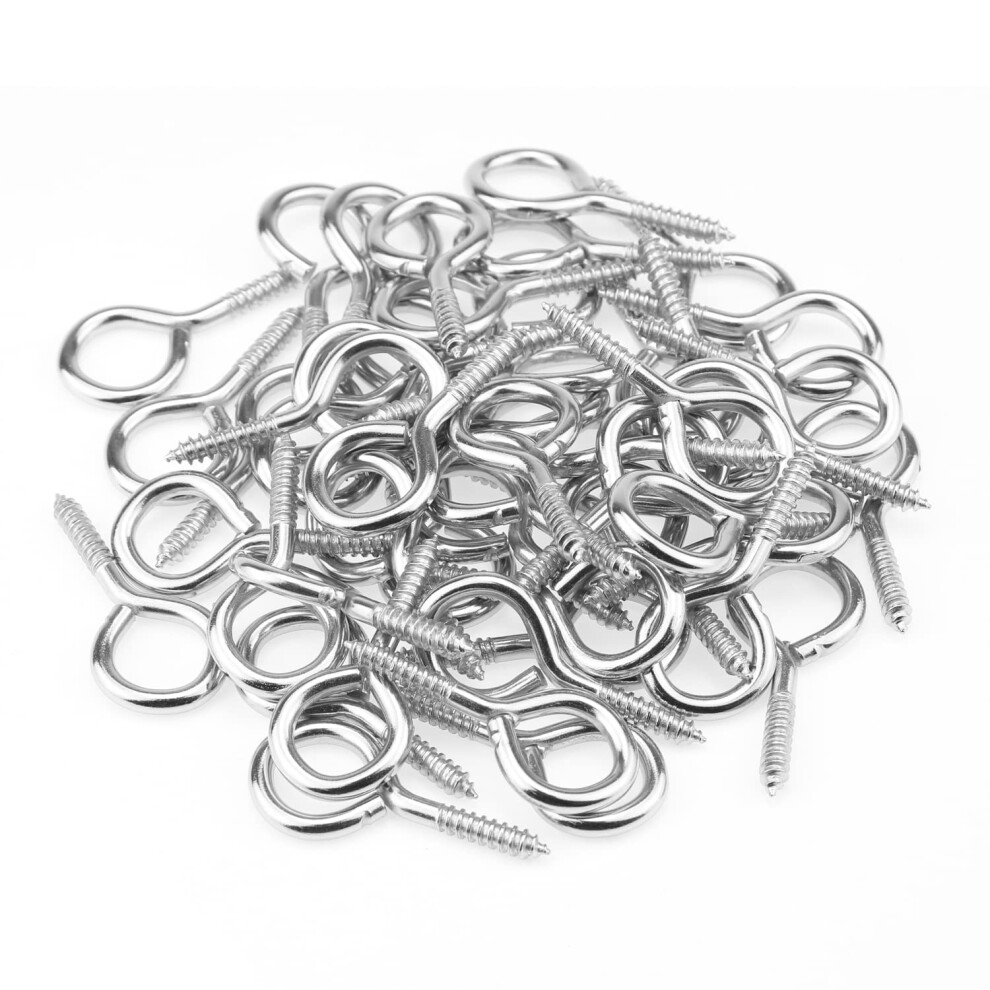 Helifouner Lot De 50 Crochets Vis En Acier Nickel Argent S-image