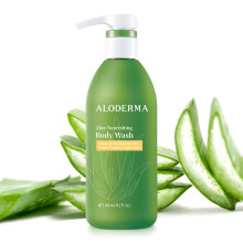 Aloderma Aloe Nourishing Body Wash Featuring Fresh Organic Aloe for Dry Sensitive Skin - Moisturizing Body Cleanser with Shea Butter Allantoin - L