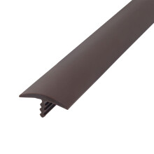 Outwater Plastic T-profiel 3/4 inch breed, donkerbruin, flexibel polyethyleen, middenstaaf T-profiel 25 voet spoel