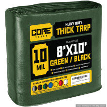 Core Tarps Heavy Duty 10 Mil Tarp Cover Waterdicht UV-bestendig Scheur- en scheurbestendig Poly-zeildoek met versterkte randen voor dakcamping Patio