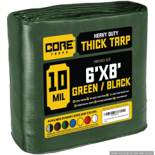 Core Tarps Heavy Duty 10 Mil Tarp Cover Waterdicht UV-bestendig Scheur- en scheurbestendig polyzeil met versterkte randen voor dakcamping Patio Zwemb