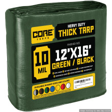 Core Tarps Heavy Duty 10 Mil Tarp Cover Waterdicht UV-bestendig Scheur- en scheurbestendig Poly-zeildoek met versterkte randen voor dakcamping Patio