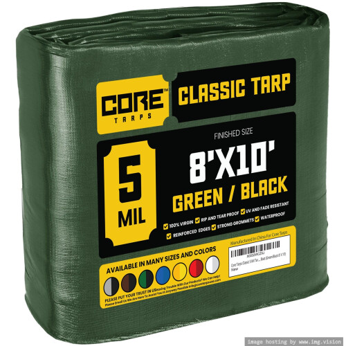 Core Tarps Classic 5 mil couvercle de bache impermeable UV resistant aux UV Rip et a l'epreuve Poly bache