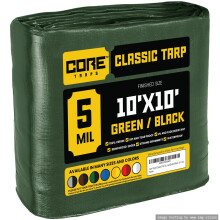 Core Tarps Classic 5 Mil Tarp Cover Waterdicht UV-bestendig Scheur- en scheurbestendig polyzeil met versterkte randen voor dakcamping Patio Zwembadaf