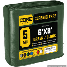 Core Tarps Classic 5 Mil Tarp Cover Waterdicht UV-bestendig Scheur- en scheurbestendig polyzeil met versterkte randen voor dakcamping Patio Zwembadaf