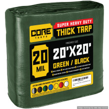 Core Tarps Extreme Heavy Duty 20 Mil Plandeka Wodoodporna, odporna na promieniowanie UV, odporna na rozdarcia i rozdarcia plandeka polietylenowa ze w