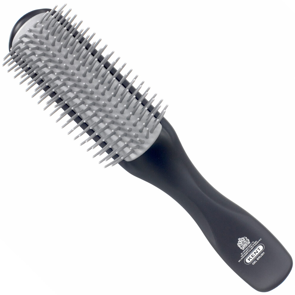 Kent KFM2 Gel Styling Hair Brush for Men - 9 Row Mens Hair Brush with Ionic Anti Static Bristles Great for a Daily Mens Styling Brush - Kent Brush Det