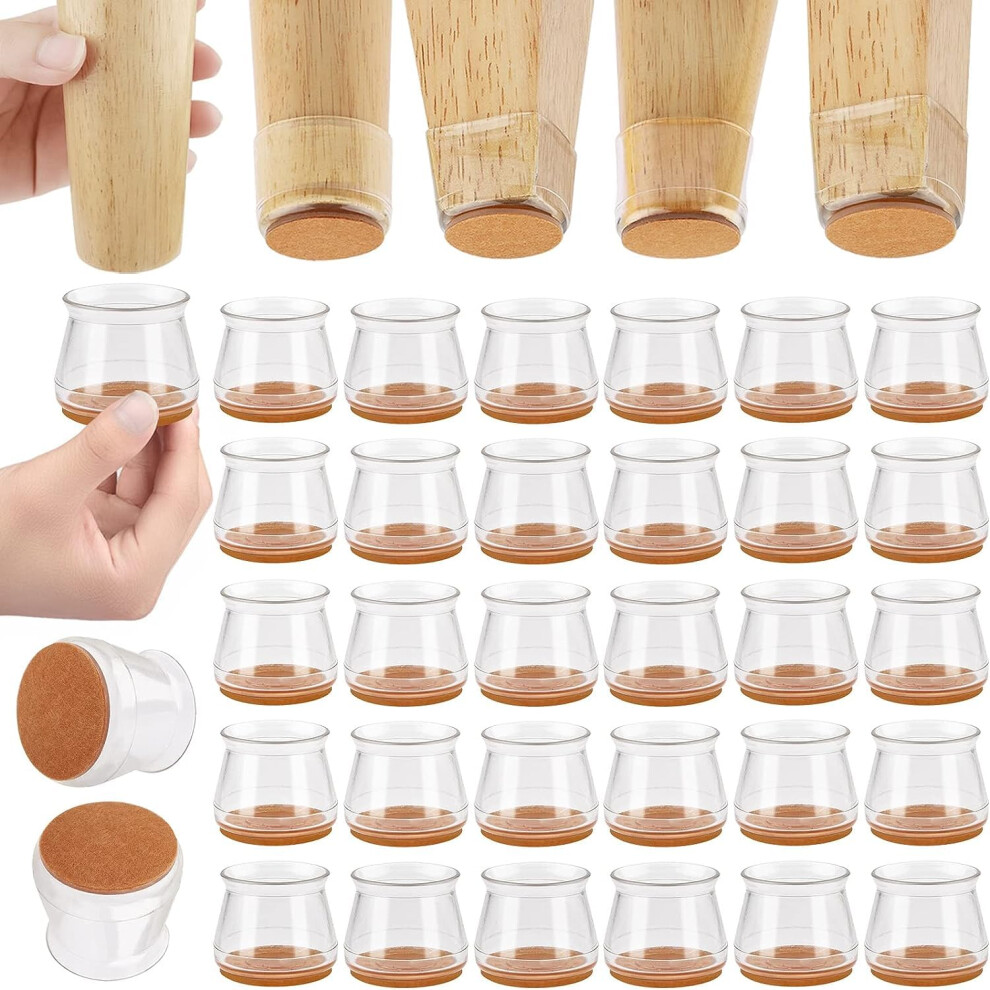 CNDREAM Chair Leg Floor Protectors 32Pcs Sliders for Chair Legs  Protecting Floors from Scratches and Noise  Smooth Free Moving for Chair Feet(Transpa-image-OPC-PGTGBQP-NEW