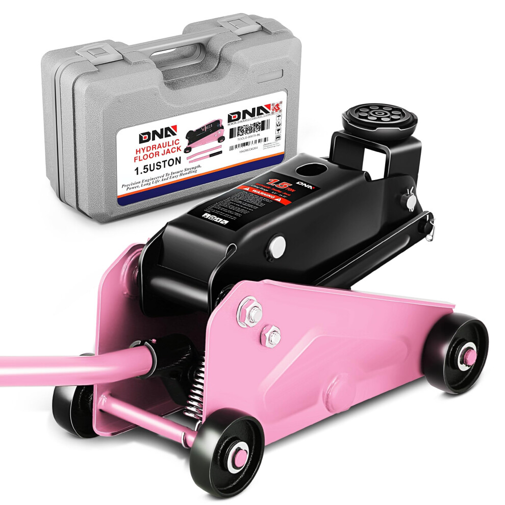 DNA MOTORING Low Profile Hydraulic Trolley Service/Floor Jack  1.5 Ton (3000 lbs) Capacity  Lifting Range 5.5""""-15.35""""  Pink  TOOLS-00675-PK-image-OPC-PGTGBQQ-NEW