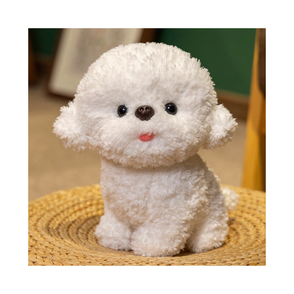 (, 30Cm/11.81In) Bichon Realistic Frise Stuffed Dog Plush Toy Poodle Doll Soft Gift Birthday White