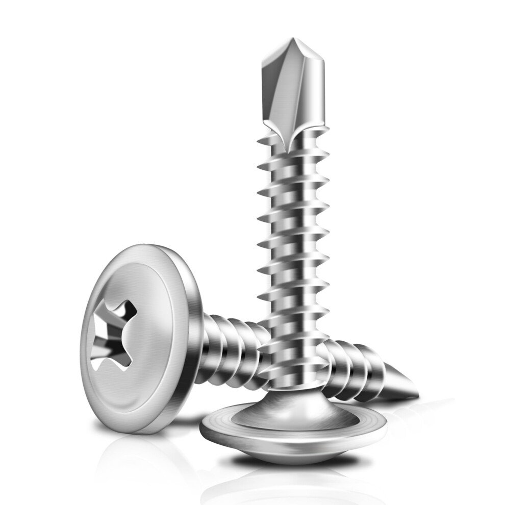 Marysino 400Pcs #8 x 1 Self Tapping Screws for Metal  410 Stainless Steel  Sheet Metal Screws for Metal  Truss Head High-Strength Quick Tapping-image-OPC-PGTGBXD-NEW