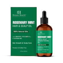 Botanic Hearth Rozmaryn Mieta i olejek wzmacniajacy skre glowy do wlosw - 60 ml | Naturalny porost wlosw i pielegnacja skry glowy | Odzywcze i wz