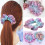4pz Elastici per Capelli Metallici Lucenti, Scrunchies per Donne e Ragazze 4