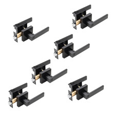 NCSEN 6 Pack Matte Black Privacy Door Handles Interior Door Knobs for Bed and Bath Heavy Duty Door Lever Door Lock Manijas para Puertas