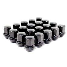 S?t med 20 Veritek 14x1,5 mm sort 7/8 22mm hex duplex stort bredt acorn s?de OEM-stil 1,5 tommer 38,5 mm lug n?dder til Buick Cadillac Chevy Chev