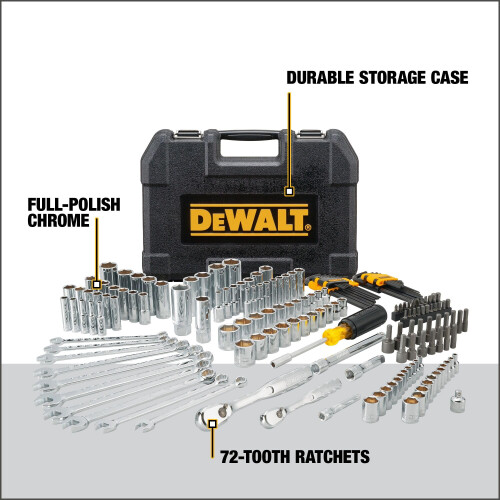 DeWalt Conjunto de ferramentas mecnicas DEWALT unidade SAE de 1/4 e 3/8 polegadas 172 peas (DWMT81533) 2