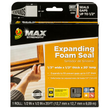 Anka max styrka som expanderar skumttning fr drrar och fnster .5 tum. X .5 tum. X 20 ft. Expanderar s att de passar ojmna luckor upp till 1