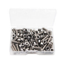 cSeao 50-Pack M4 18mm Pan Phillips Tornillo Machineschroeven en Zeskantmoeren Set 304 Roestvrij Staal Gladde Afwerking