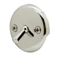 Piastra frontale di troppo pieno a due fori Westbrass R330-05 da 3-1/8 pollici con leva di sgancio e viti in nichel lucido