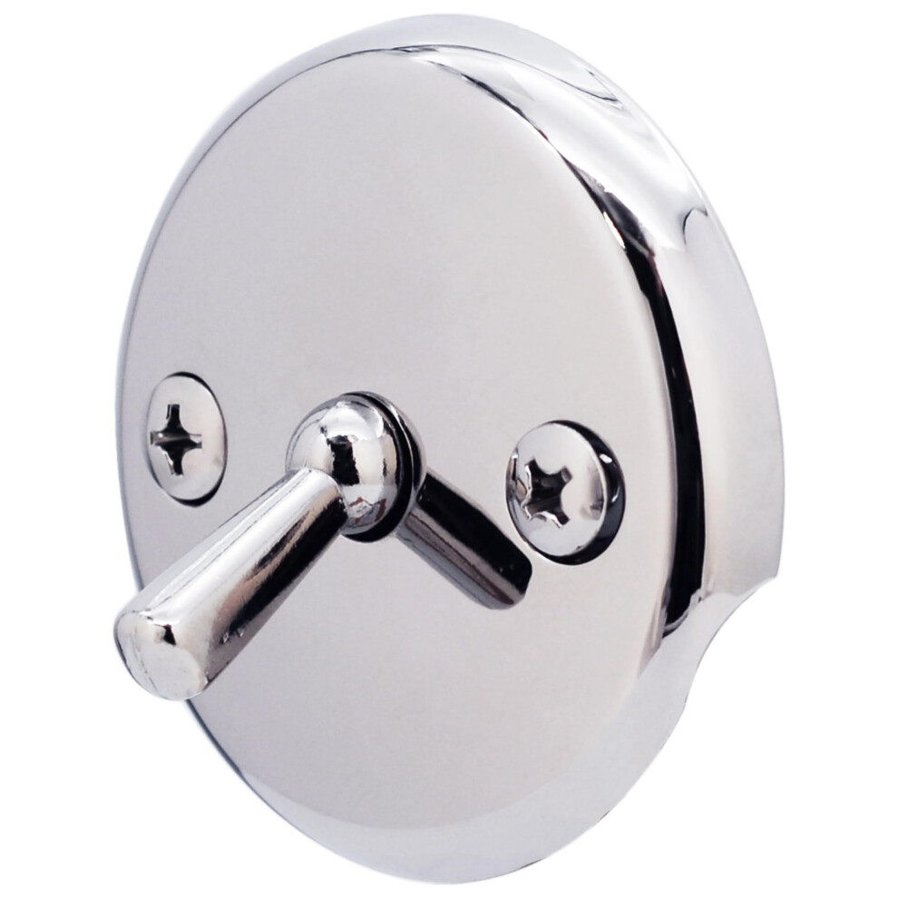 Westbrass R330-26 3-1/8"""" Two-Hole Bathtub Overflow Faceplate With Trip Lever And Screws Polished Chrome 747028097611
