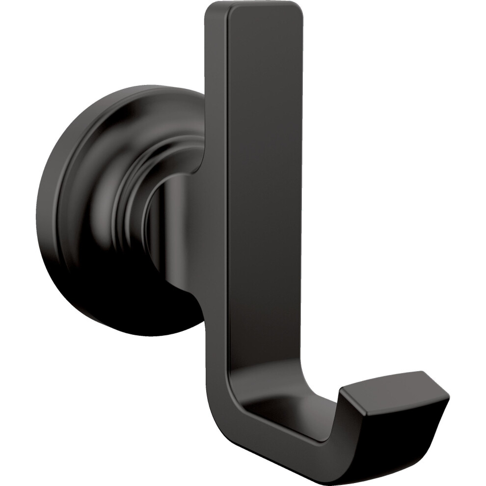 Delta Faucet 78935-BL Tetra - Gancio Doppio Per Asciugamani, Accessorio Per Bagno, Colore: Nero Opaco-image