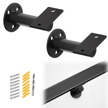 Muzata HT10 HL10 Accessori per corrimano piatti, confezione da 2, staffe piatte angolari regolabili in acciaio inossidabile per ringhiere per sca