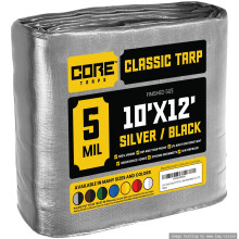 Core Tarps Classic 5 Mil Tarp Cover Vodotesn, UV odoln Polyesterov plachta odoln proti roztren a roztren s vyztuenmi okraji pro strechu Cam