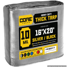 Core Tarps Heavy Duty 10 Mil Tarp Cover Vodotesn Poly plachta odoln proti UV zren a roztren s vyztuenmi okraji pro stren kempingov clun s