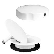 Westbrass European Style Trim for Cable Drive Bath Waste Powder Coat White D50TE-50