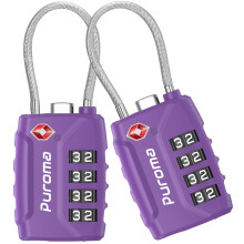 PUROMA 2 PAKK TSA -godkendte bagage låse 4 Digit kombination Rejselåse Genopstillet kodelås med zinklegerings krop til kuffert værktøjskasse rygs