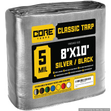 Core Tarps Classic 5 Mil Tarp Cover Vodotesn, UV odoln Polyesterov plachta odoln proti roztren a roztren s vyztuenmi okraji pro strechu Cam