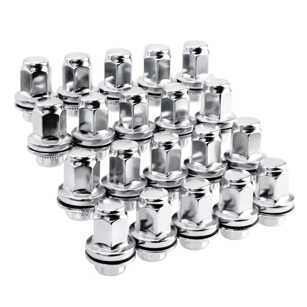 14X1.5mm Oem Style Factory Lug Nuts Set Of 20 7/8 22Mm Hex Mag Washer Lug Nuts 1.80 Inch Compatible With Sequoia Landcruiser Tundra Lexus Lx 708707182172