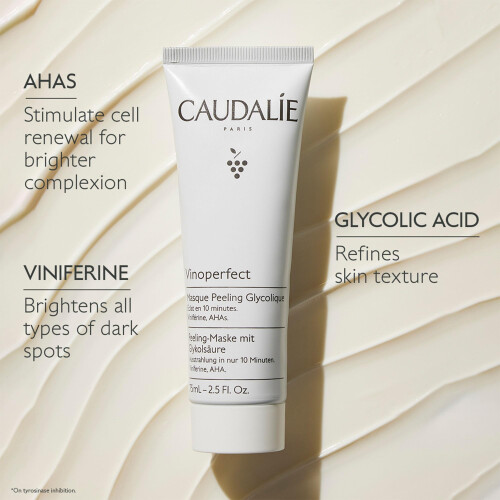 CAUDALIE Μάσκα απολέπισης Caudalie Vinoperfect με γλυκολικό οξύ και AHA για λάμψη σε 10 λεπτά 2,5 fl. oz 2