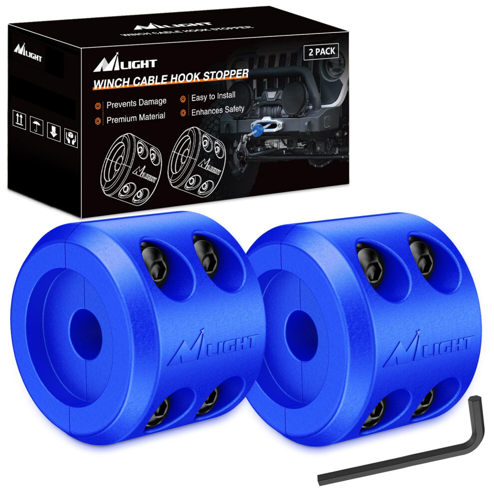 Nilight Winch Stopper For Atv Utv Truck Suv Winch Cable Hook Rubber Stopper 2 Pack Protect Towing Hook Synthetic Rope Winch Accessories Rope Line Save 840323936095
