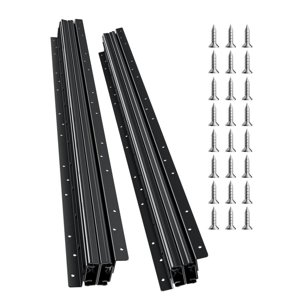 VEVOR Undermount Heavy Duty Drawer Slides  16 24 32 40 Inch 260 lb Load Capacity Full Extension Ball Bearing Under Stair Cabinet Rails  Bottom Stair C
