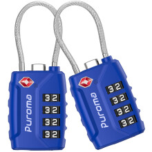 Puroma 2 Pack TSA godkendte bagage låse 4 ciffer Kombination Rejselåse Genopstilling af kodelås med zinklegerings krop til kuffert værktøjskasse