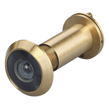 Judas de porte TOGU TG2814YG-SC en laiton massif homologué UL à 220 degrés avec couvercle de confidentialité robuste pour portes de 1-3/8"" à 2-1
