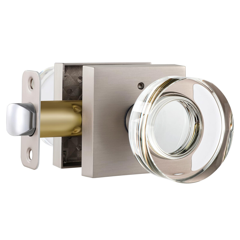 Naubea Crystal Door Knobs Brushed Nickel Door Knobs Interior Privacy Door Knobs With Lock Glass Door Knobs For Bedroom And Bathroom Interior Door Kno 639395274217