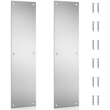 Haiabei 2 Stck Trdruckplatte 16 x 4 Edelstahl Trdruckplatte Trstoplatte gebrstetes Trschild Trschutz Metallplatte mit 12 Schrauben fr Tr in