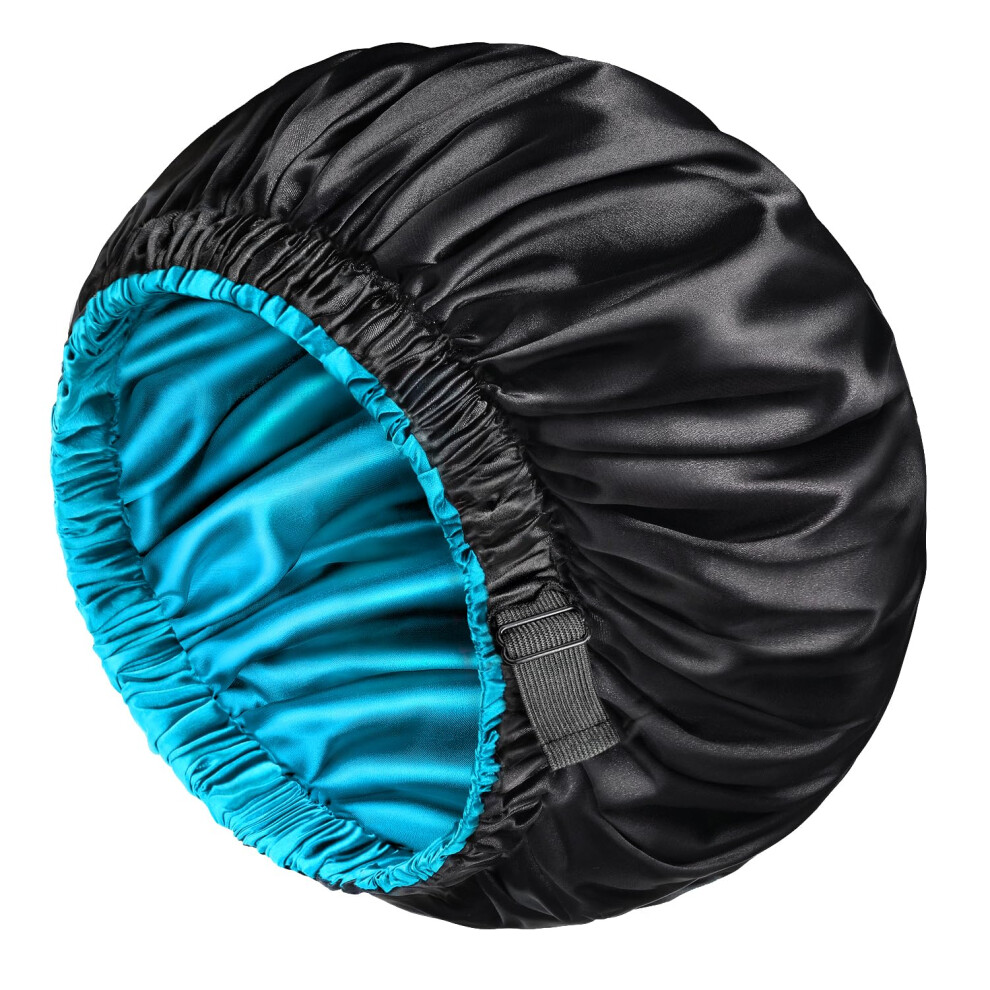 Mikimini Satin Bonnet For Men And Women Reversible Double Layer Sleeping Bonnet For Hair Braids With Anti-Slip Adjustable Elastic Band Super Soft (Xl
